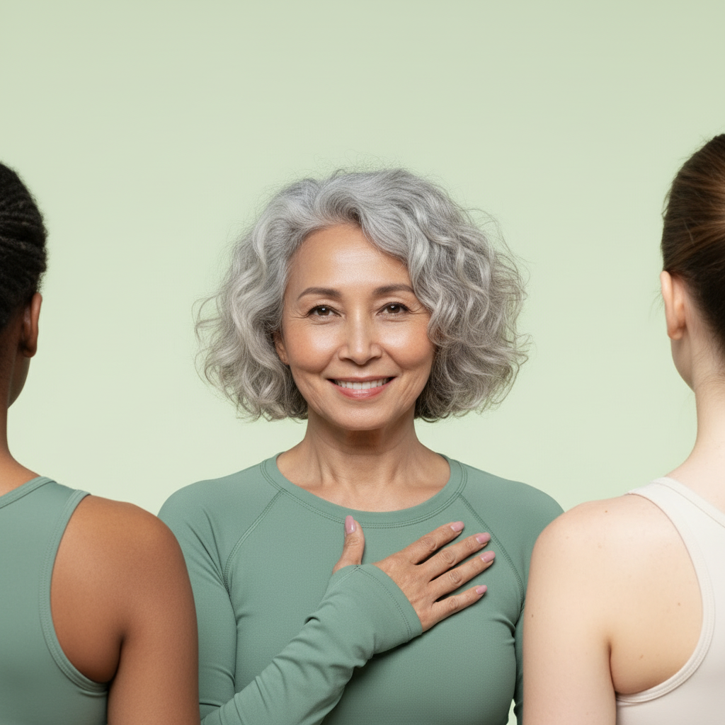 Mature woman centered portrait